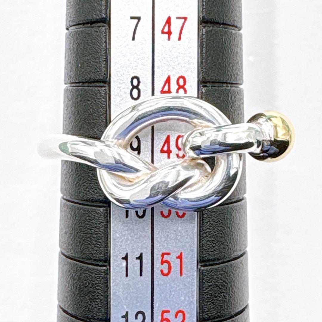 極美品 ティファニー ラブノット リング 9号 シルバー925 k18