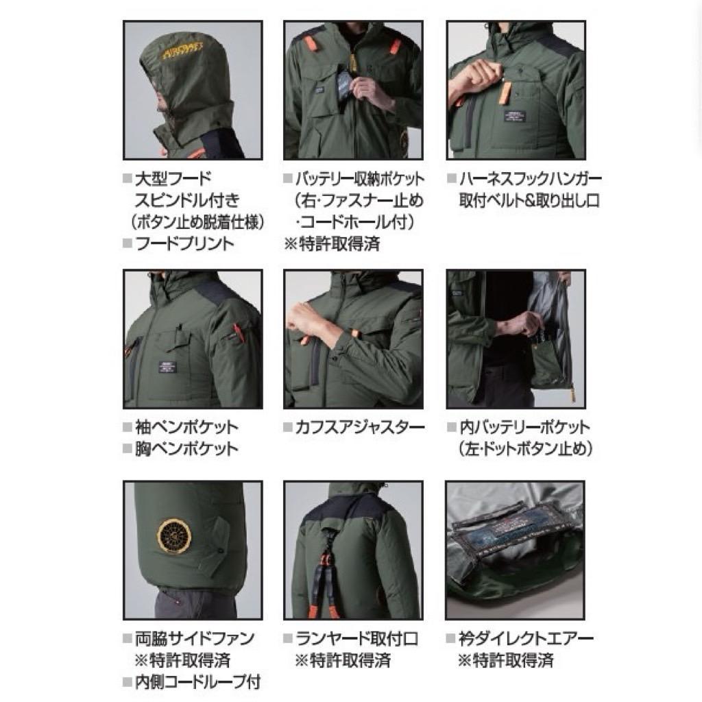 バートル　AC2041　3.ネイビー　M　ACブルゾン　サイドファン④