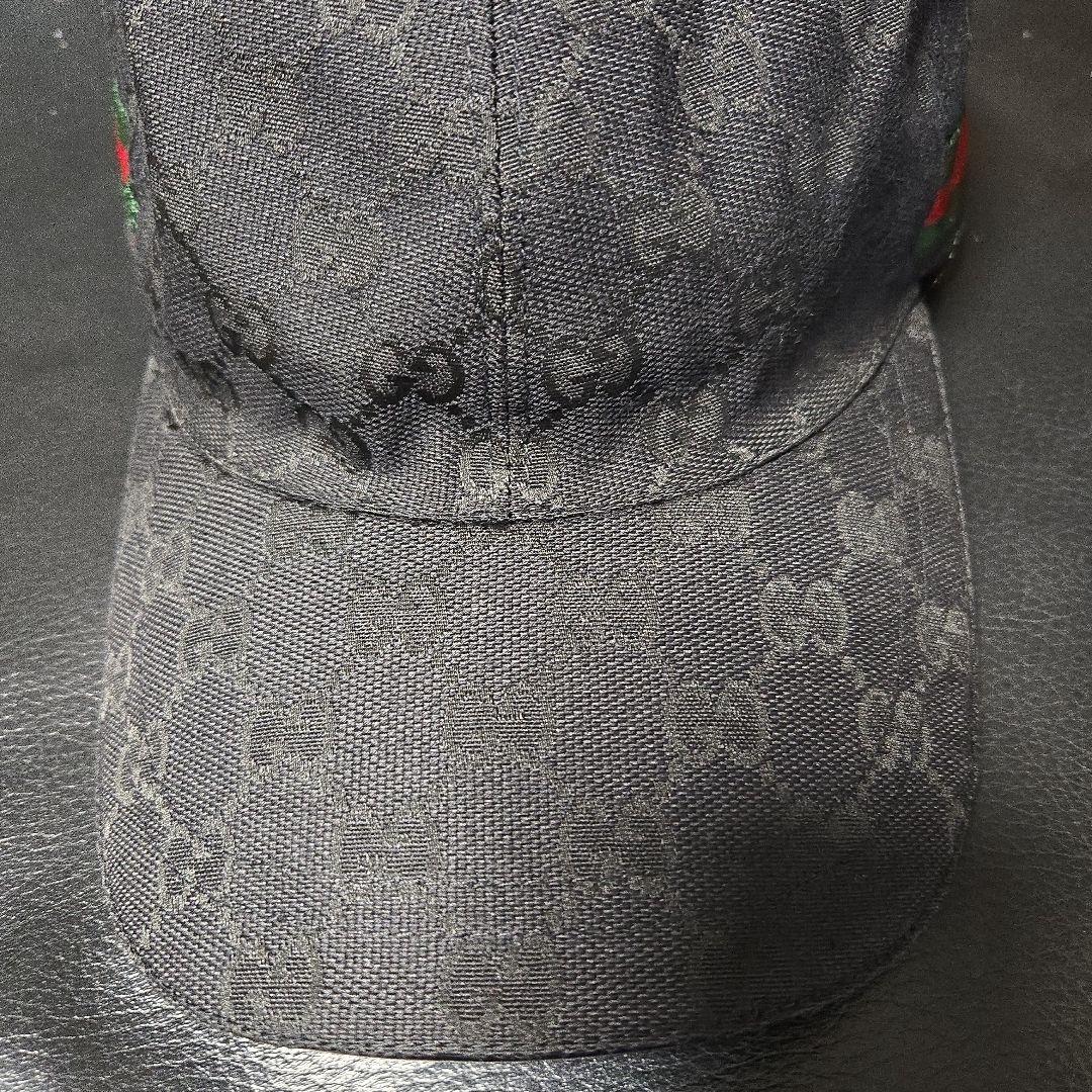 GUCCI グッチ ベースボールキャップ ブラック シェリーライン 59cm