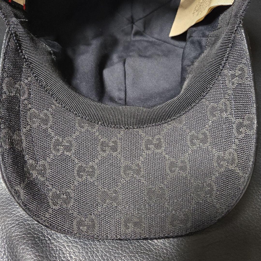 GUCCI グッチ ベースボールキャップ ブラック シェリーライン 59cm