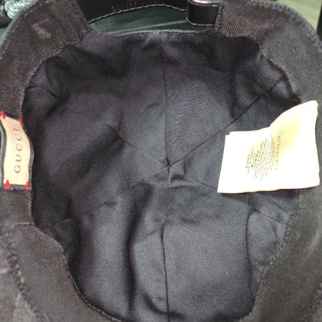GUCCI グッチ ベースボールキャップ ブラック シェリーライン 59cm