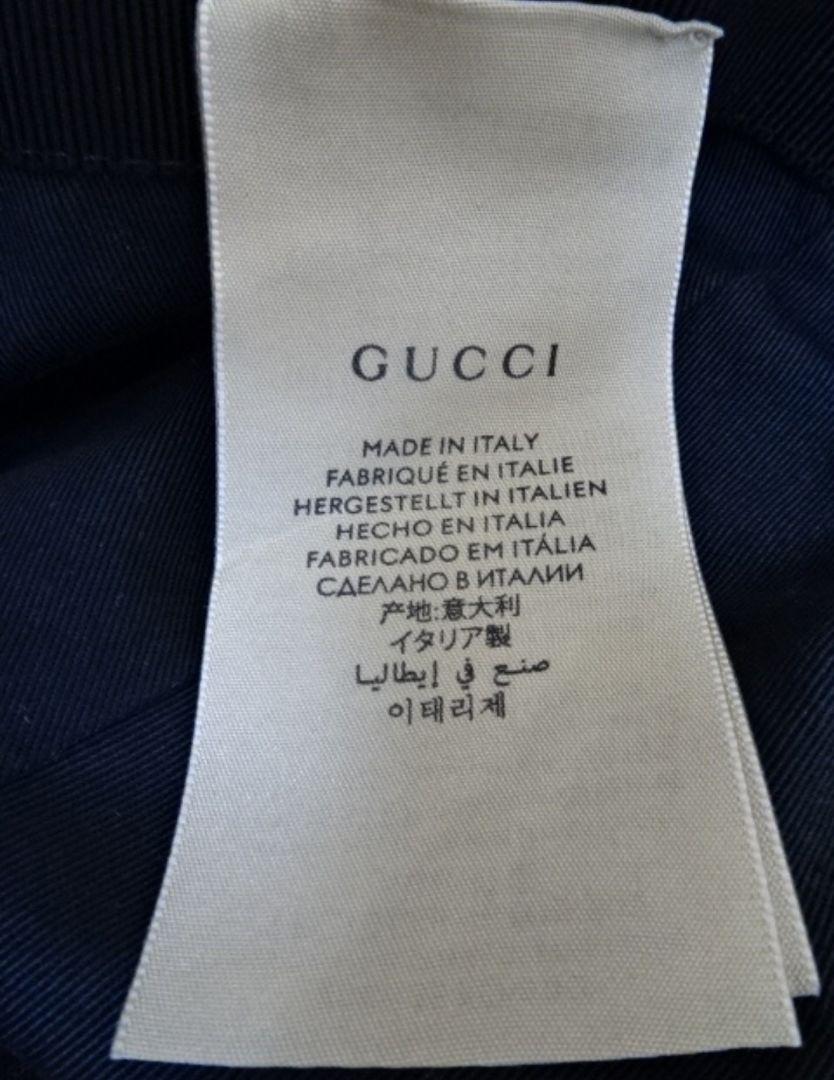 GUCCI グッチ ベースボールキャップ ブラック シェリーライン 59cm