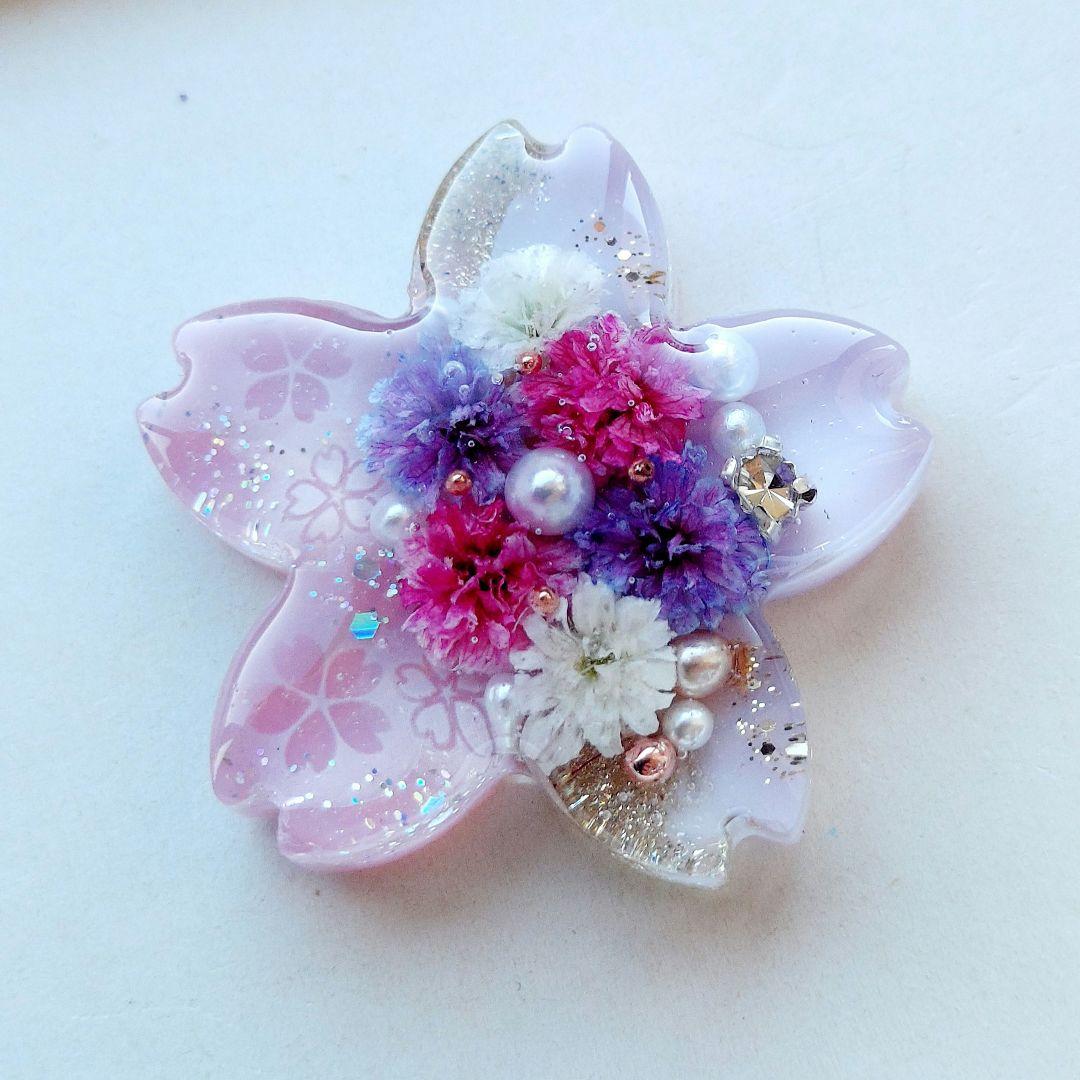ひまういフラワーハンドメイドレジンヘアゴムポニーフック114 535】ハンドメイド レジン ヘアゴム ポニーフック 手描き