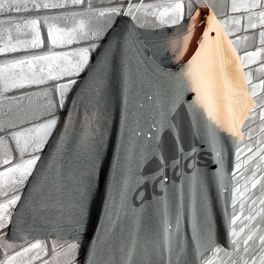 鬼フェード アディダス 超オーバーサイズ ボロTシャツtシャツ 襤褸 boro