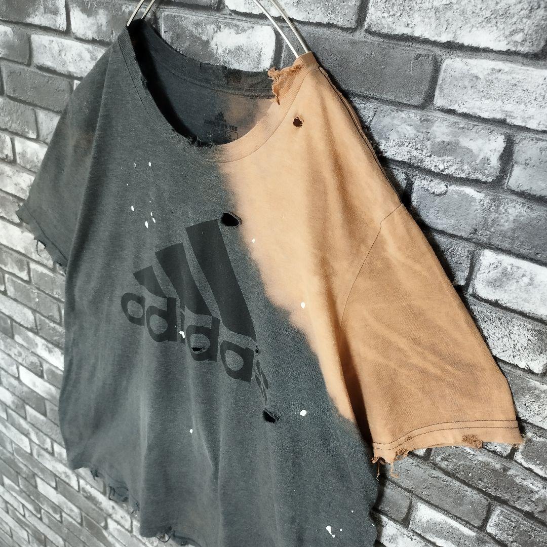 鬼フェード アディダス 超オーバーサイズ ボロTシャツtシャツ 襤褸 boro