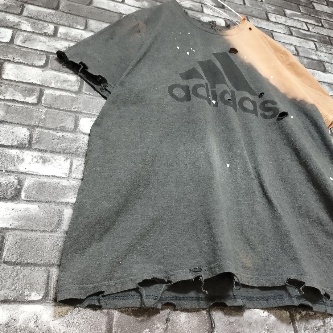 鬼フェード アディダス 超オーバーサイズ ボロTシャツtシャツ 襤褸 boro