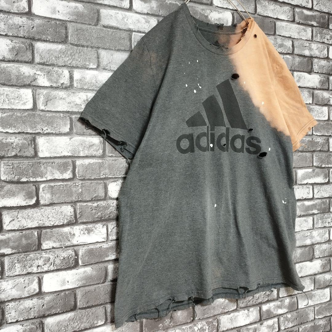 鬼フェード アディダス 超オーバーサイズ ボロTシャツtシャツ 襤褸 boro