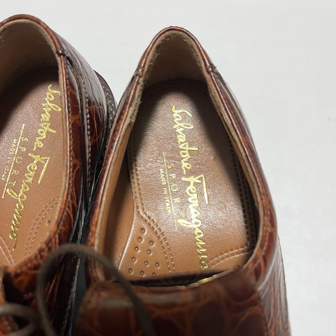 【未使用に近い】Salvatore Ferragamo レザー ゴルフシューズ