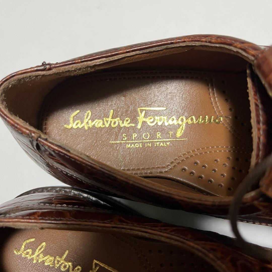 【未使用に近い】Salvatore Ferragamo レザー ゴルフシューズ