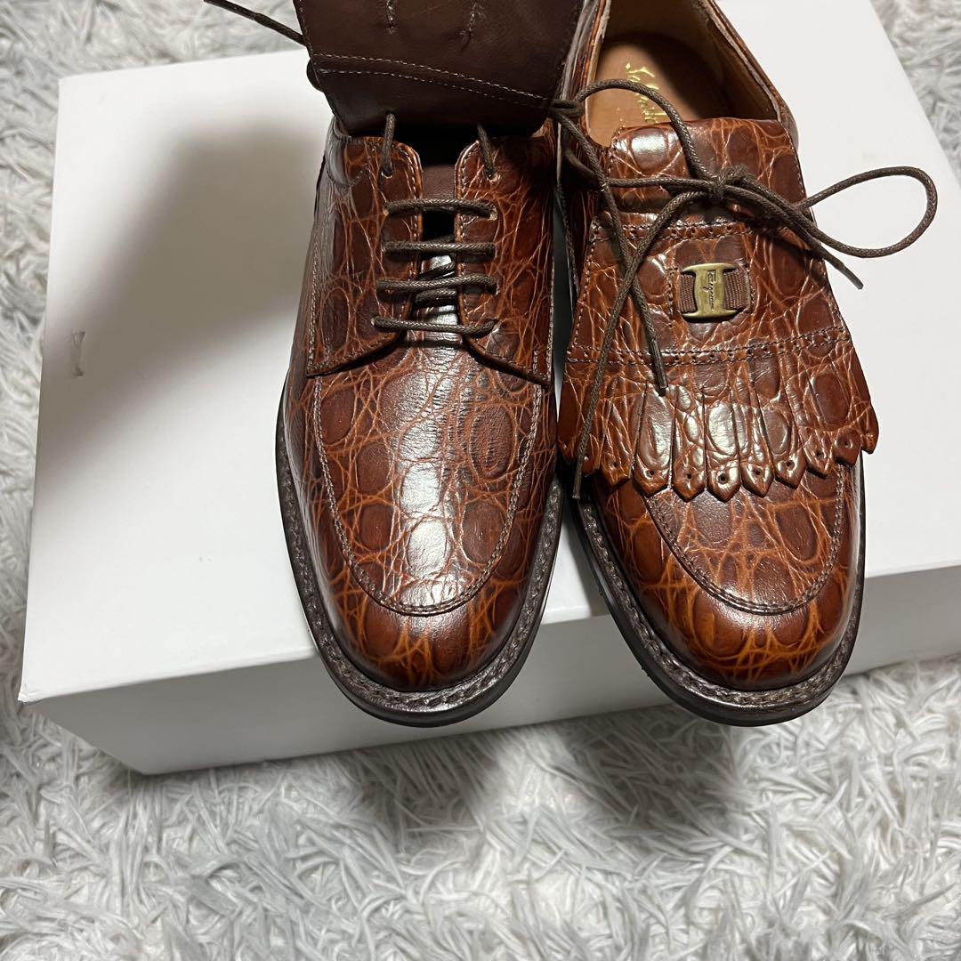 【未使用に近い】Salvatore Ferragamo レザー ゴルフシューズ