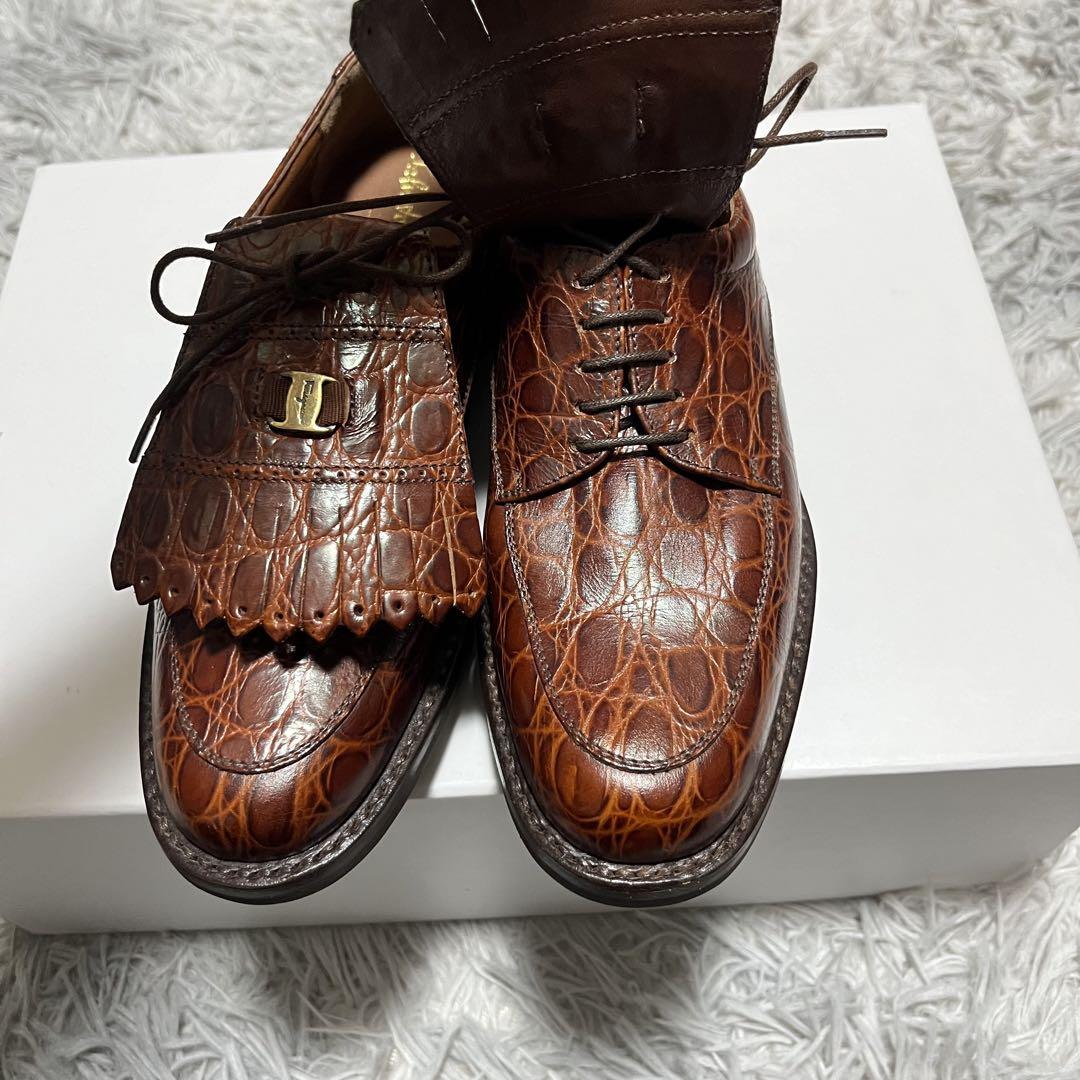 【未使用に近い】Salvatore Ferragamo レザー ゴルフシューズ