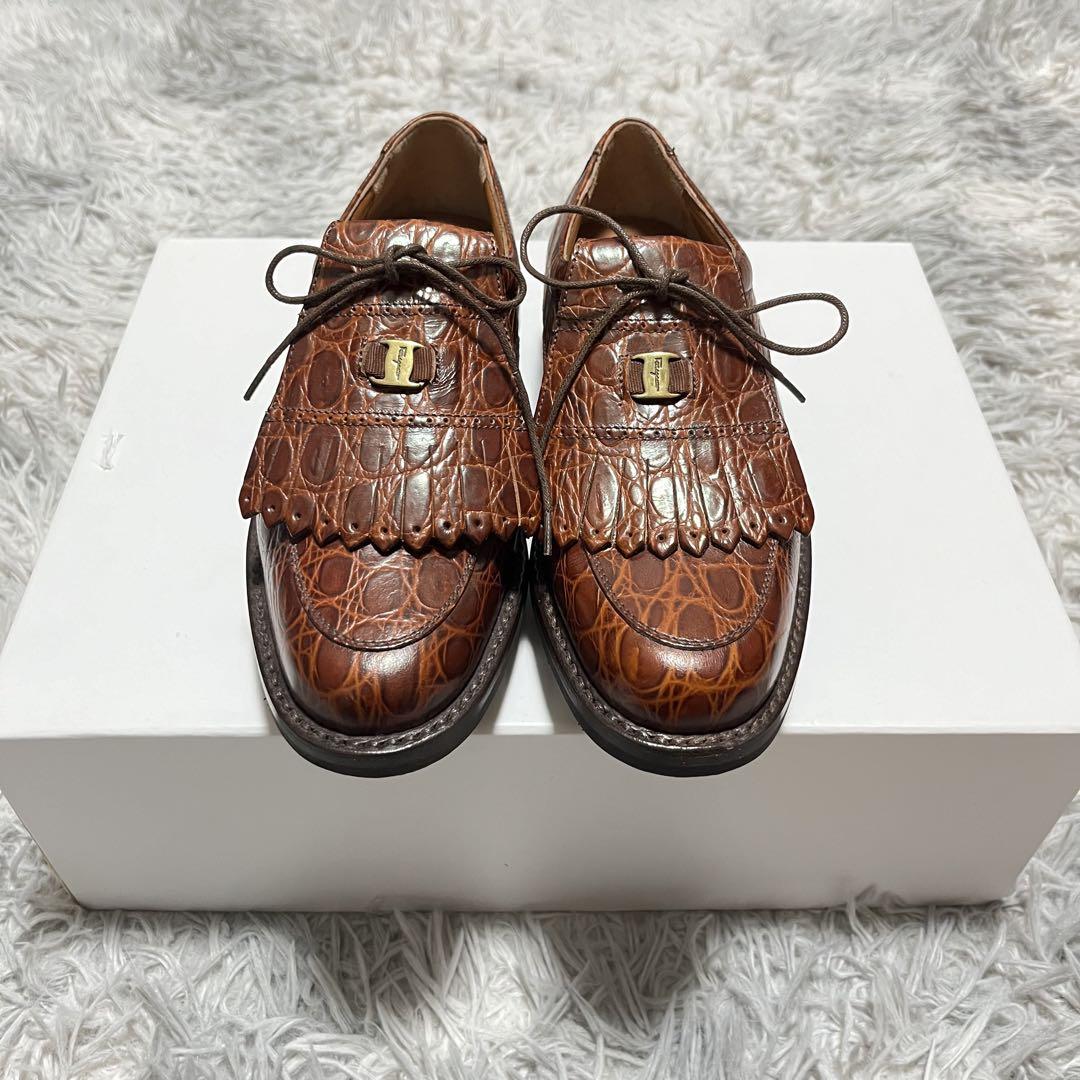 【未使用に近い】Salvatore Ferragamo レザー ゴルフシューズ