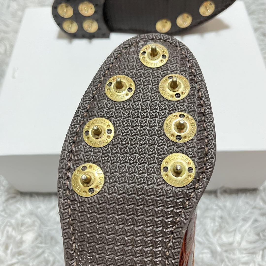 【未使用に近い】Salvatore Ferragamo レザー ゴルフシューズ