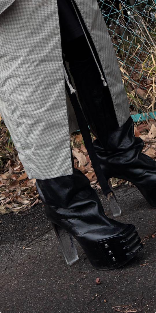 靴 rick owens thigh-high kiss boots