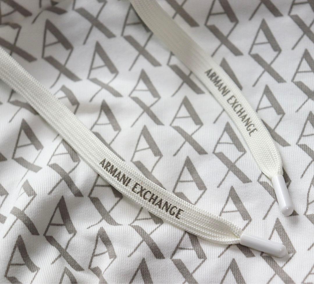 《アルマーニ エクスチェンジ》新品 ロゴ総柄パーカー ユニセックス 大きめM