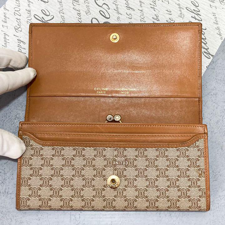 新作得価 CELINE セリーヌナカダムトリオンフ長財布 がま口タイプ キャンバス DKFhC-m26638635412 低価超激安
