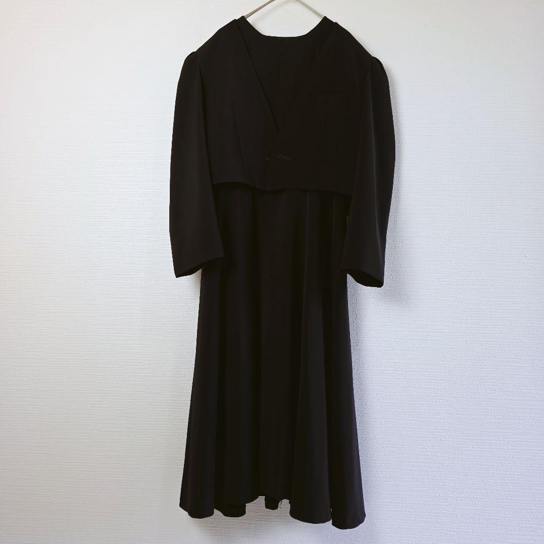 【1点物】レディースワンピーススーツ　セットアップ　喪服　礼服　黒　13号　古着スーツ・フォーマル・ドレス