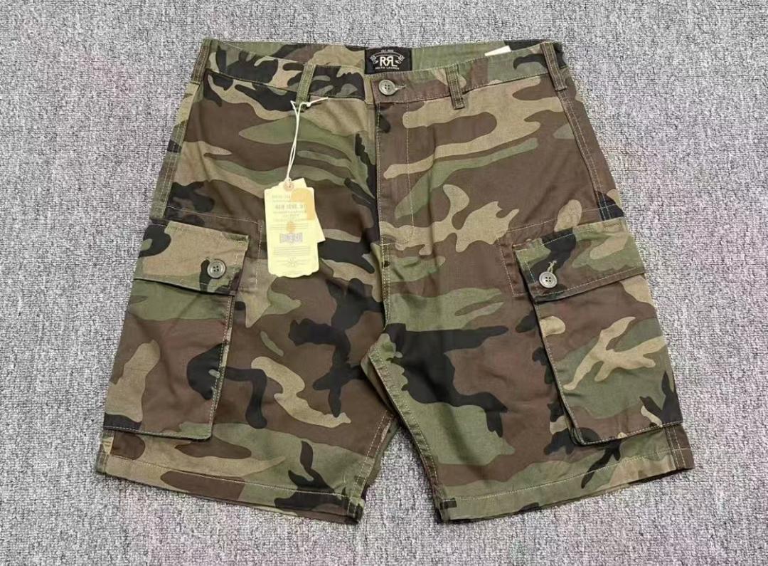 RRL 迷彩ショーツ W34 ヴィンテージ風 ハーフパンツ ダブル