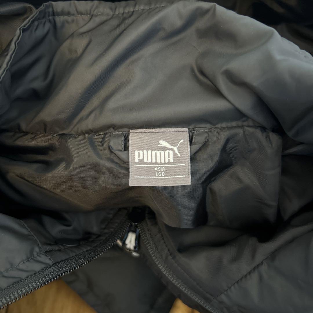 美品　プーマ　PUMA ベンチコート ダウン入り　ブラック　160cm サッカー