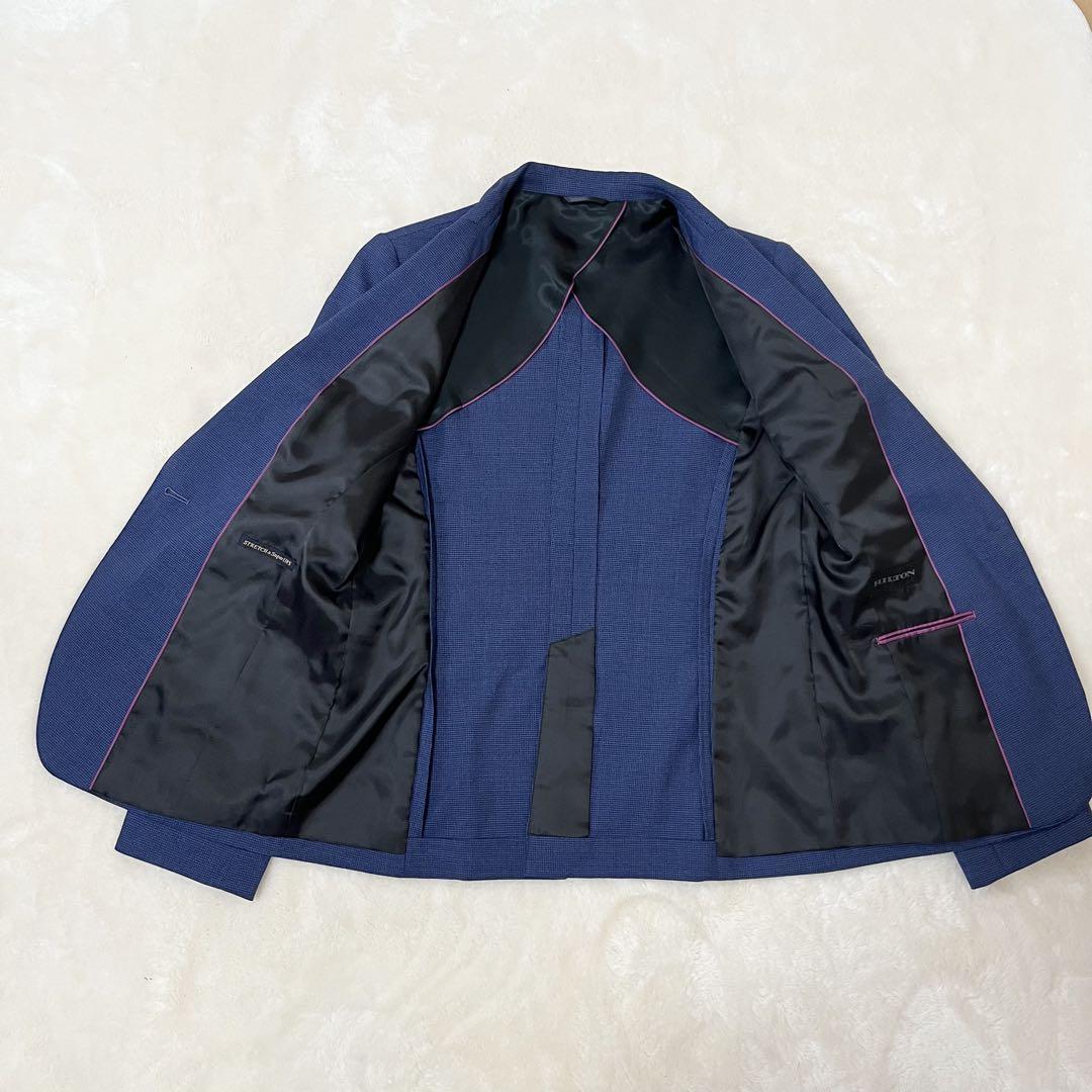 【美品】ヒルトン　スーツ　セットアップ　11号　ネイビー