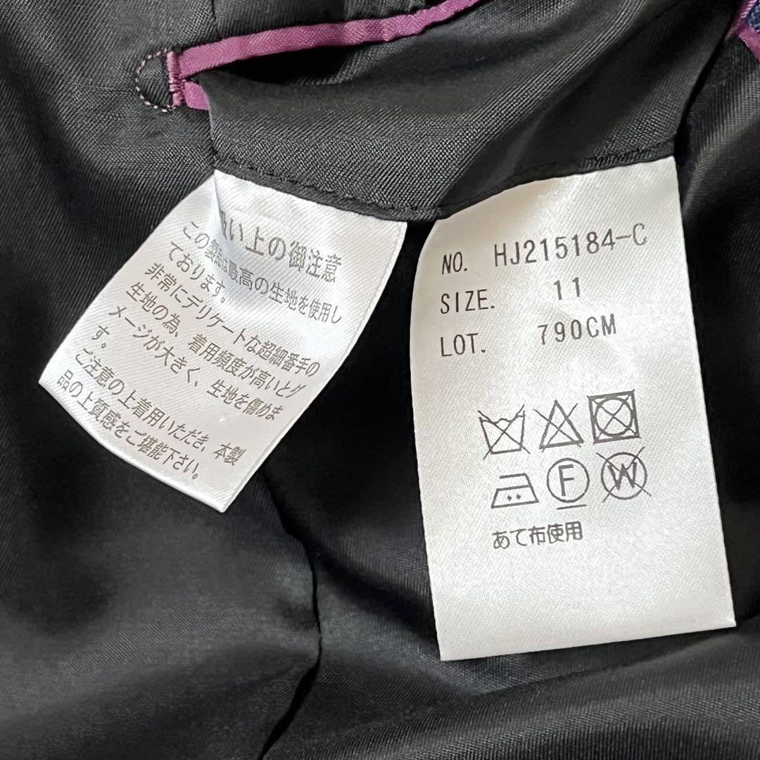 【美品】ヒルトン　スーツ　セットアップ　11号　ネイビー