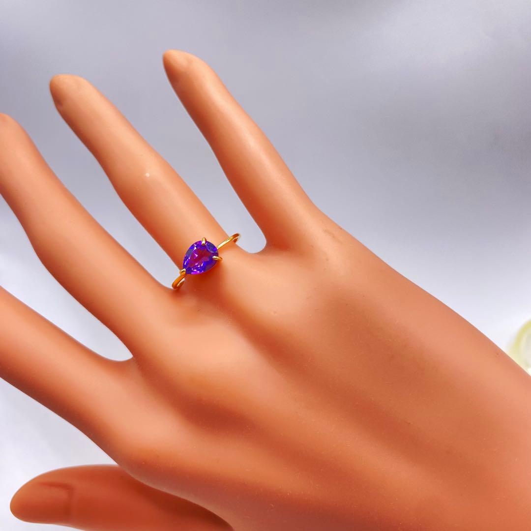 新品✨未使用✨即購入OK✨人気18金✨天然アメジストリング✨0.7ct✨12号 新品✨未使用✨即購入OK✨人気18金✨天然アメジストリング✨0.7ct✨12号