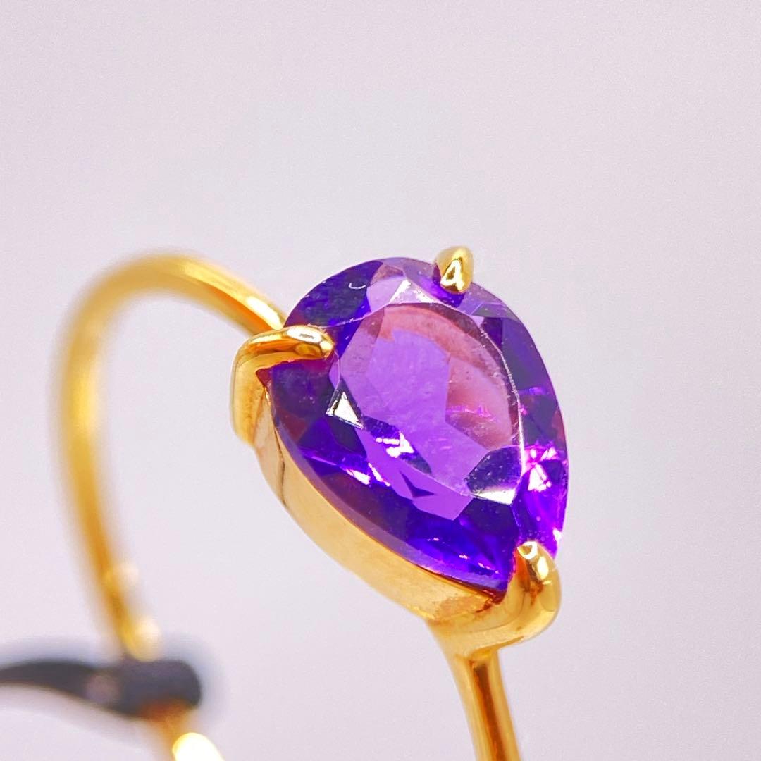 新品✨未使用✨即購入OK✨人気18金✨天然アメジストリング✨0.7ct✨12号 新品✨未使用✨即購入OK✨人気18金✨天然アメジストリング✨0.7ct✨12号