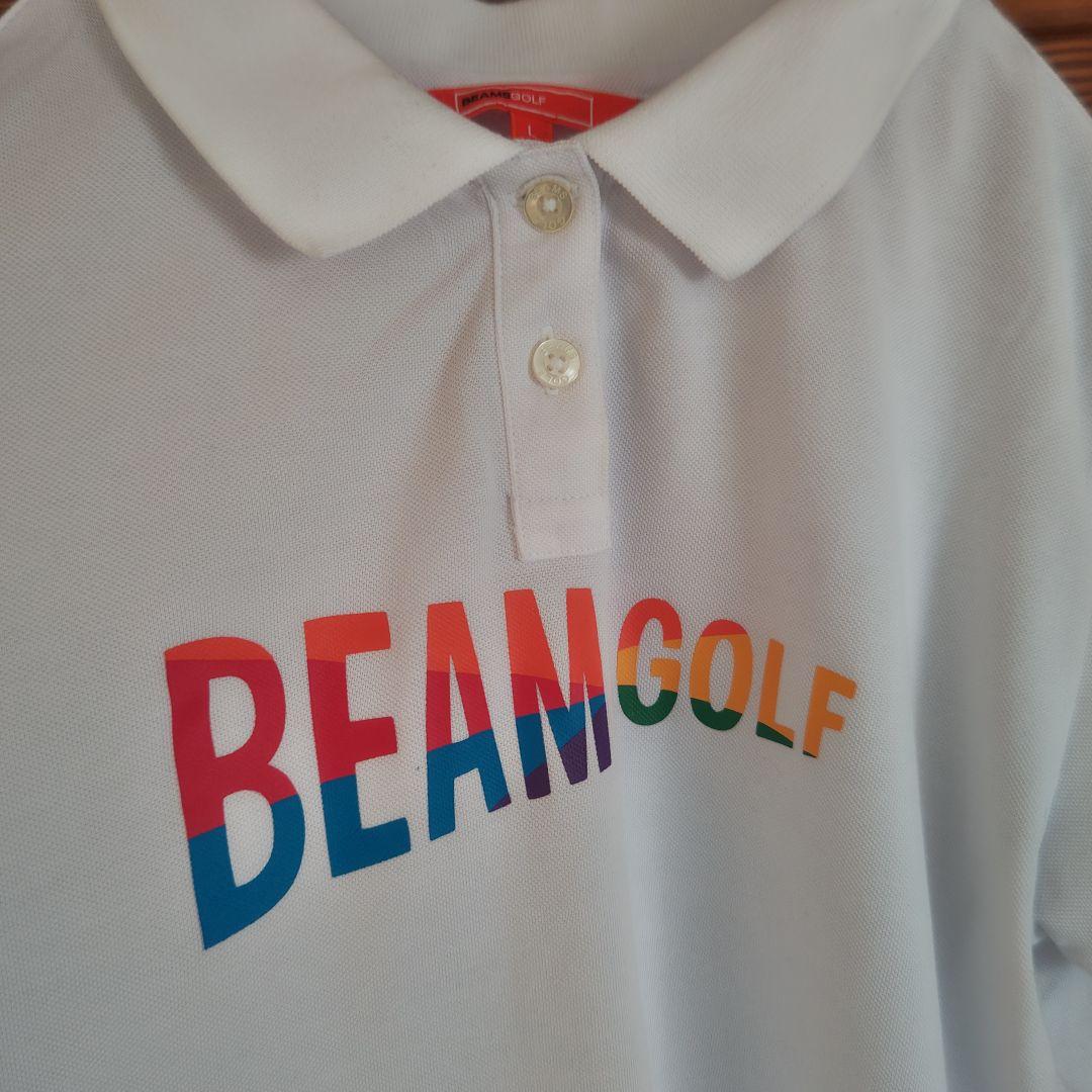 BEAMS GOLF ビームスゴルフ ロゴマーク入り 半袖ポロシャツ L