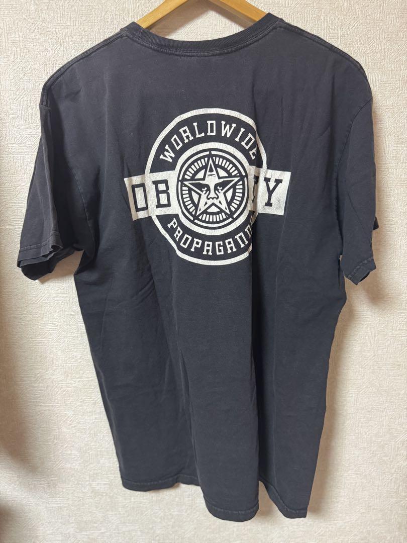 希少 80s OBEY メキシコ製 オベイ 五芒星ロゴ ストリート TシャツL