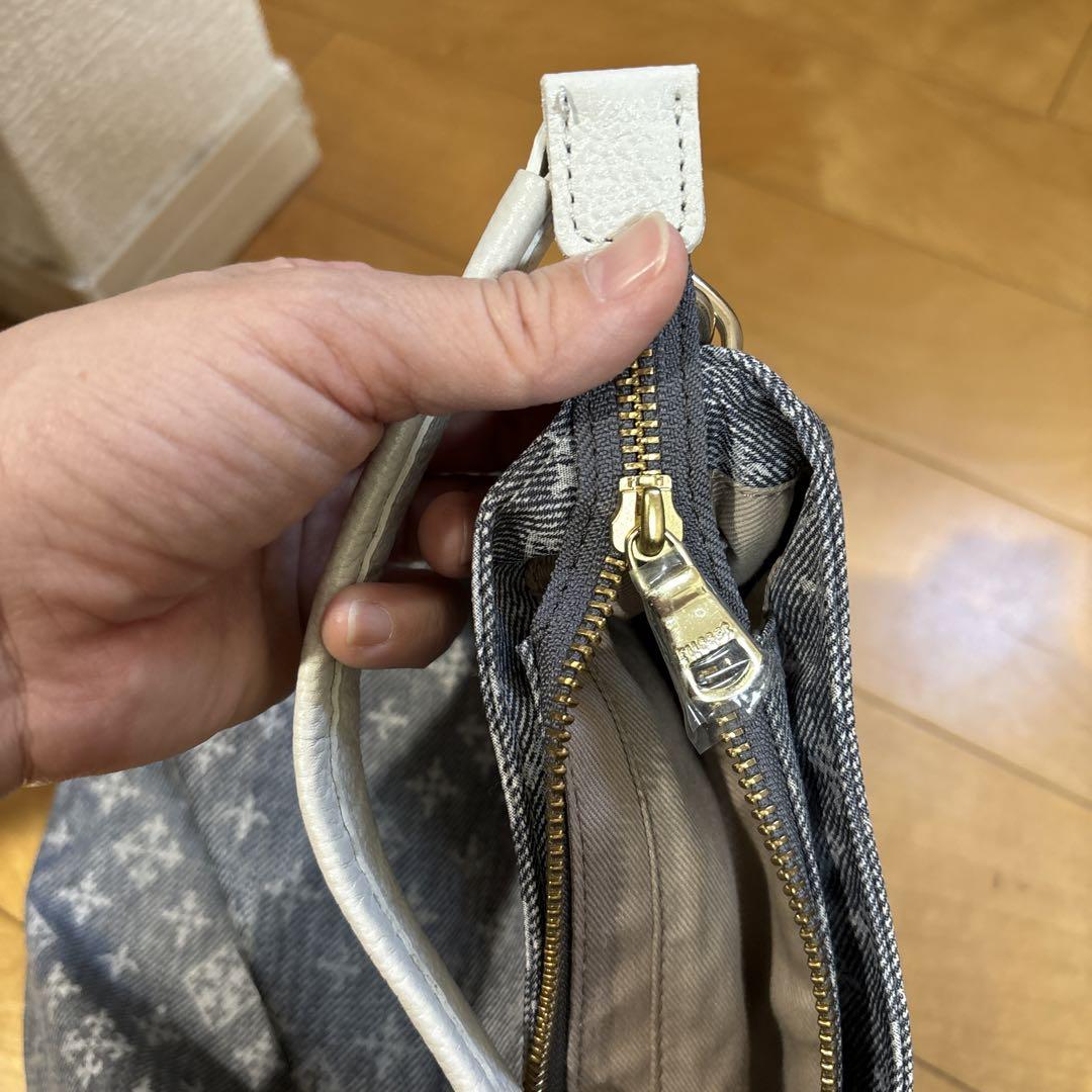ラシット デニムプリント トートバック 小さめサイズ ショルダー