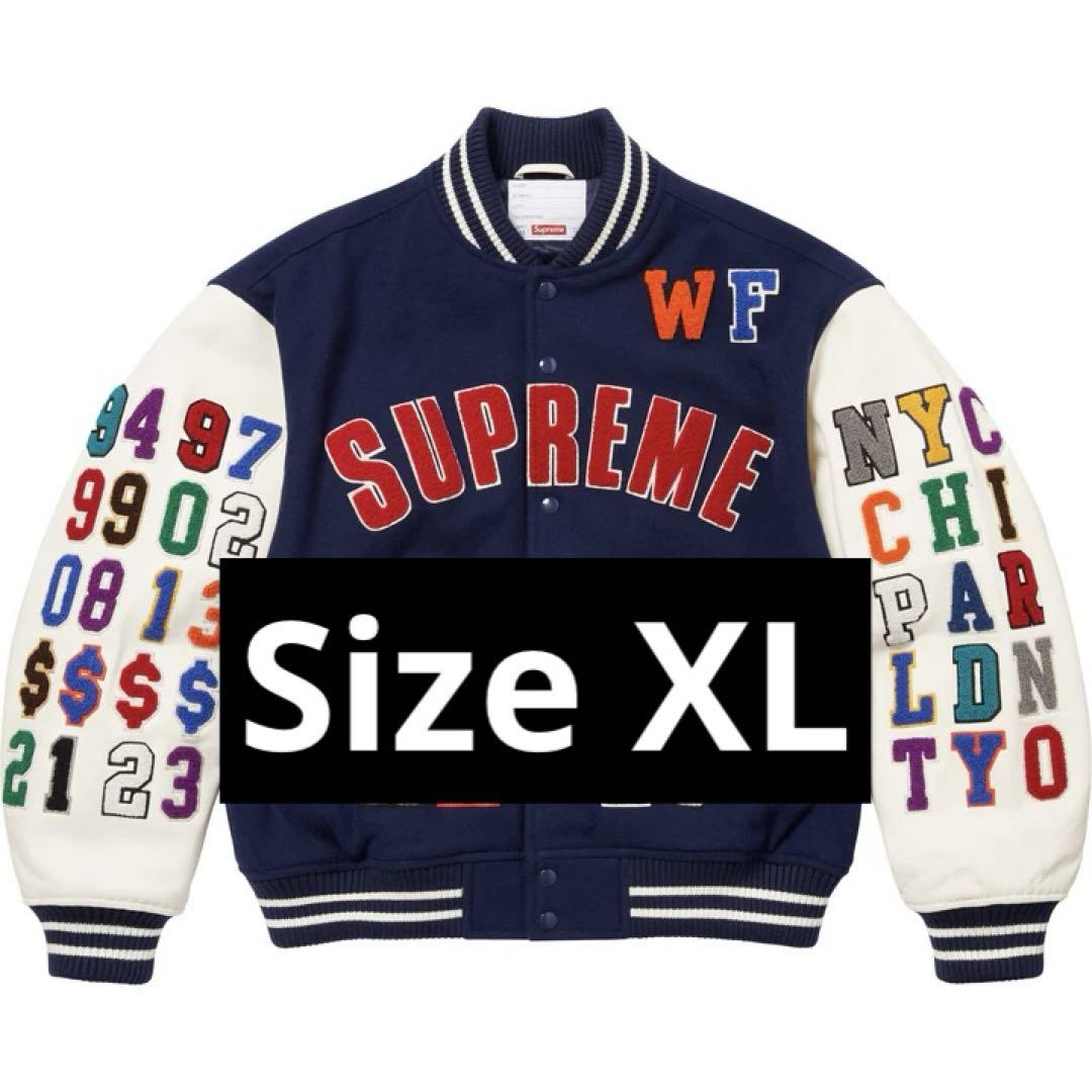 Supreme Praises Varsity Jacket Navy