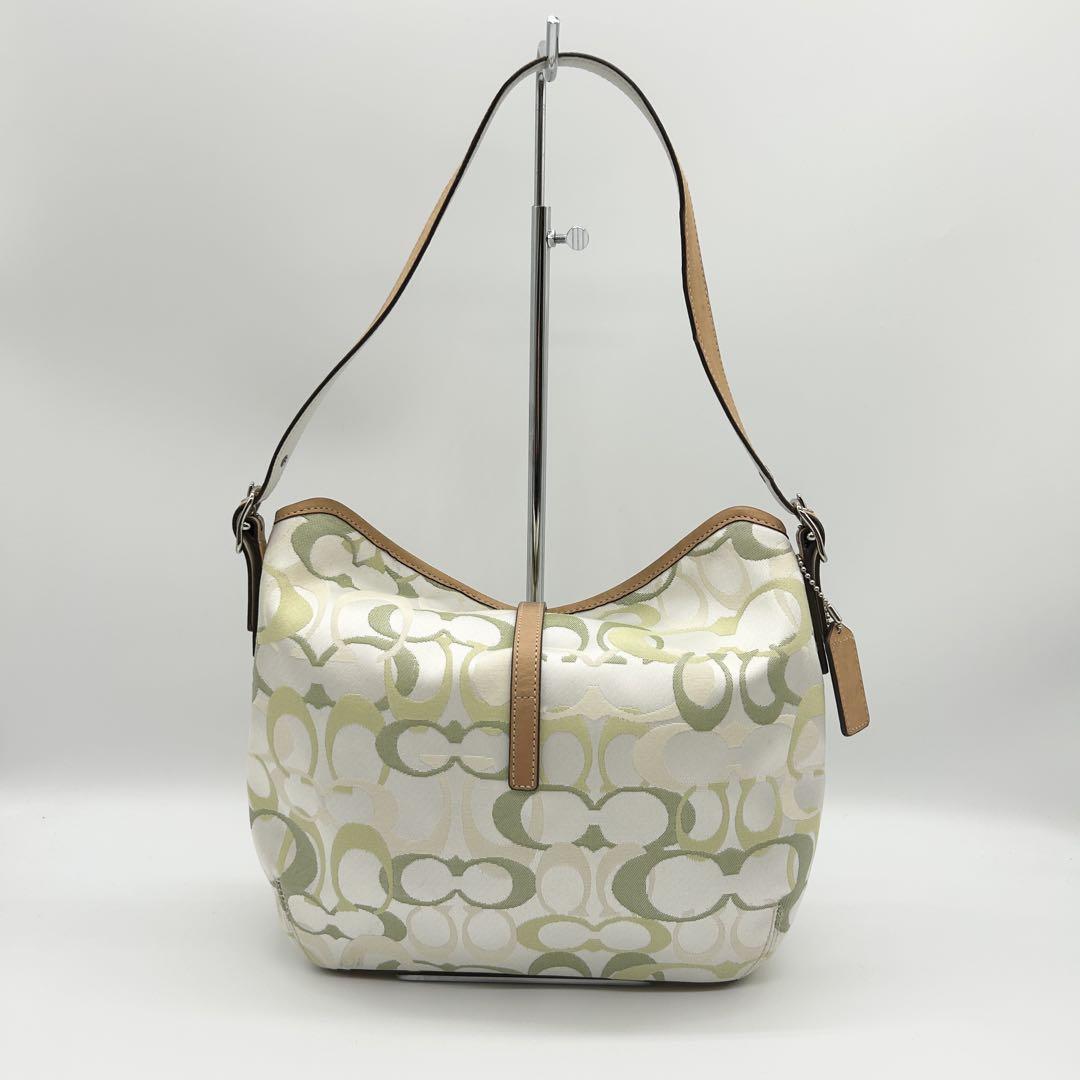 バッグ Coach Signature Soft Clip Hobo Bag Green