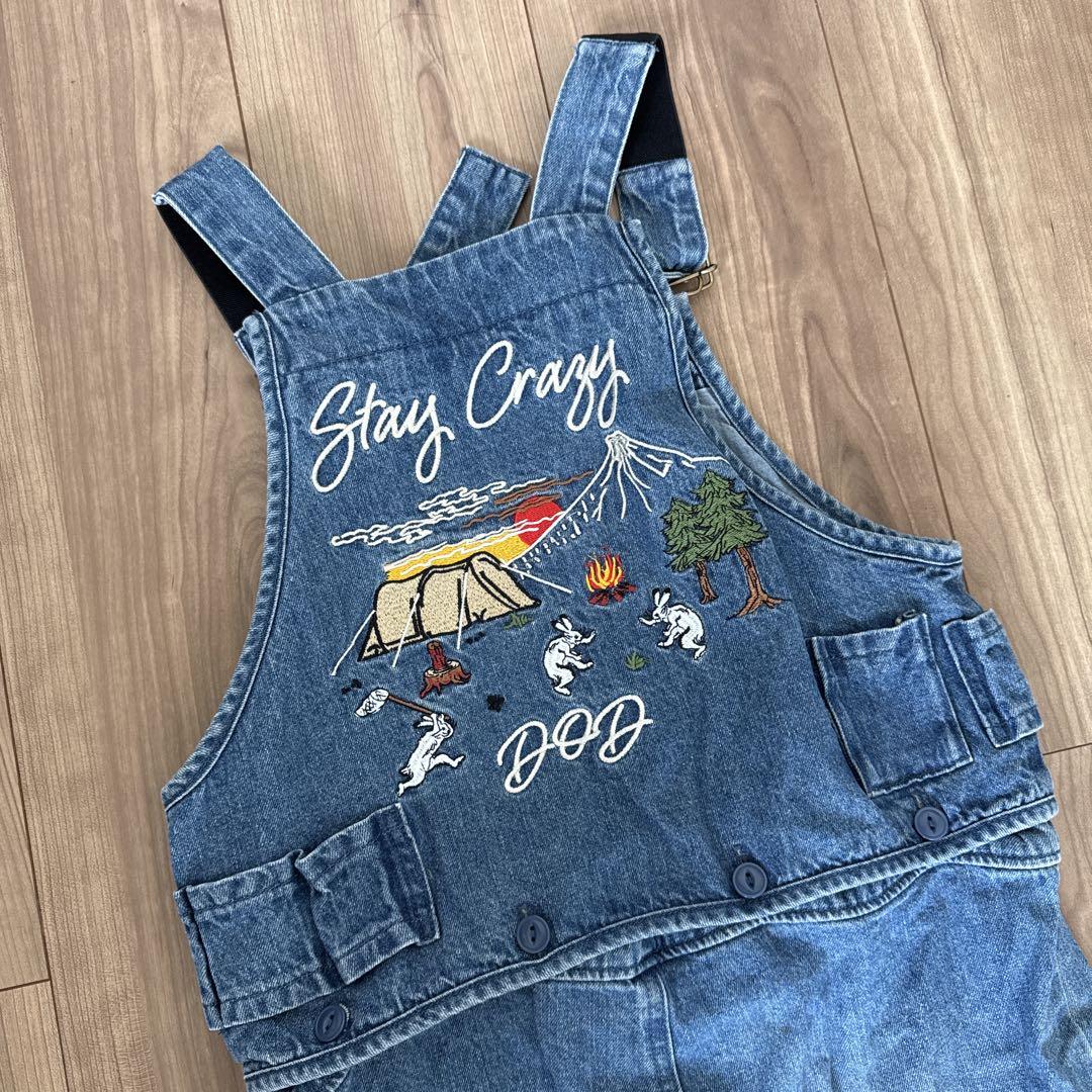 DODBREEZEStayCrazy刺繍デニムオーバーオール130cm140cm