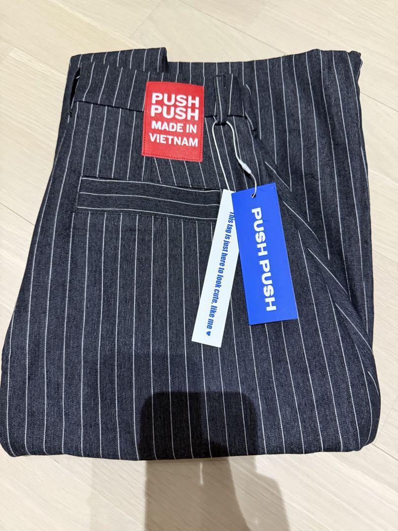 push push ストライプワイドパンツ