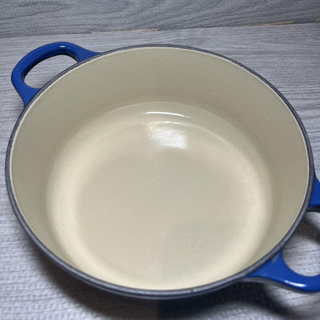 【美品】LE CREUSET　ココット ロンド インディゴブルー　18cm 美品】LE CREUSET ココット ロンド インディゴブルー 18cm