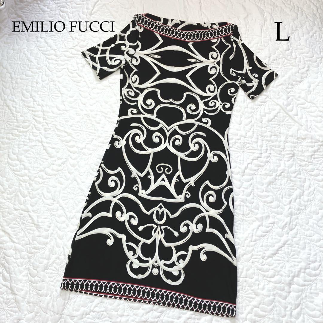 EMILIO FUCCI firenze】ブラック系ストレッチワンピース L