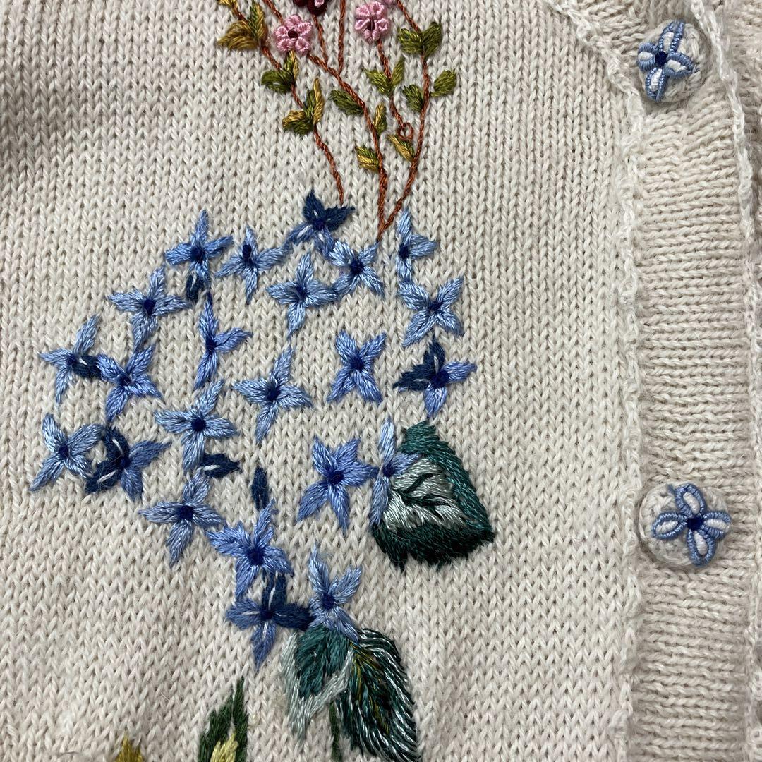 ペルーの手編み手刺繍ROYAL ALPACA ニット カーディガン - メルカリ