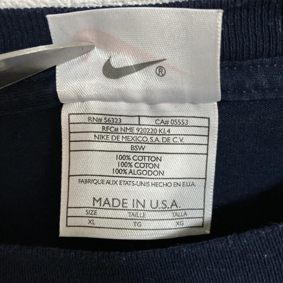 90s USA製 NIKE 白タグ Tシャツ 刺繍 ワンポイント ヴィンテージ
