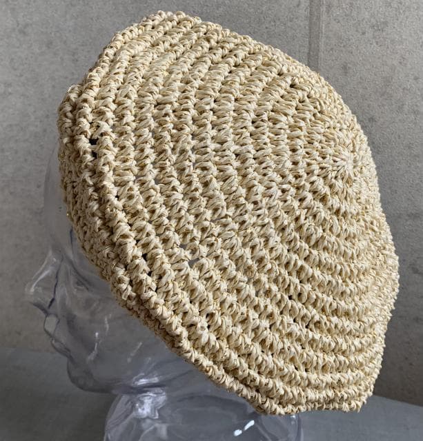 送料込 新品 帽子 ラメ 手編み こま編み ペーパー ベレー帽 ストロー Be メルカリ
