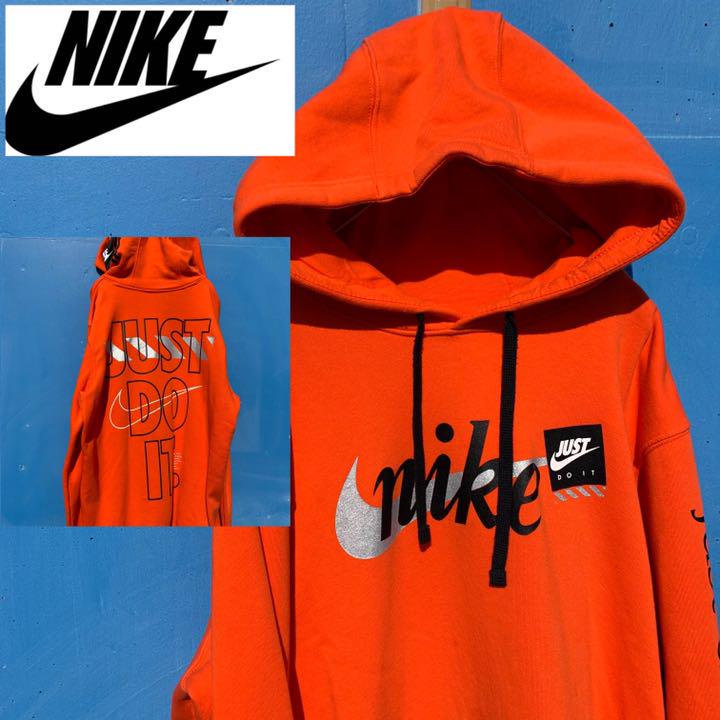 【海外限定‼︎】NIKE just do it パーカー L オレンジ ナイキ