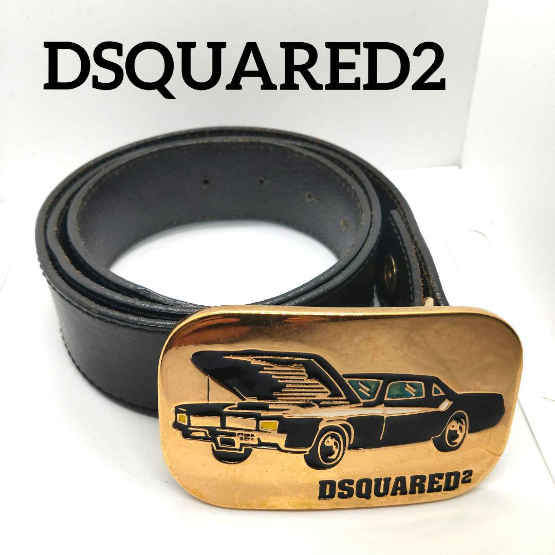 DSQUARED2 レザーベルト ゴールドバックル