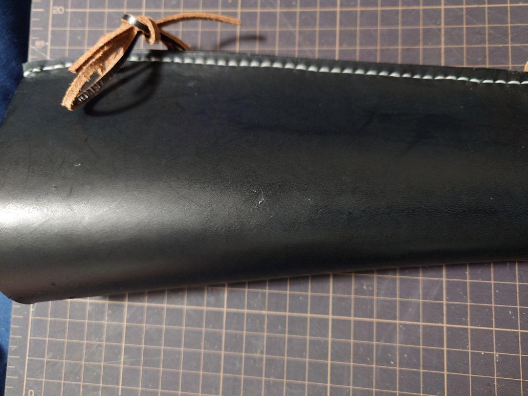 黒 レザー コントラバス弓ホルダー 弓ホルスター