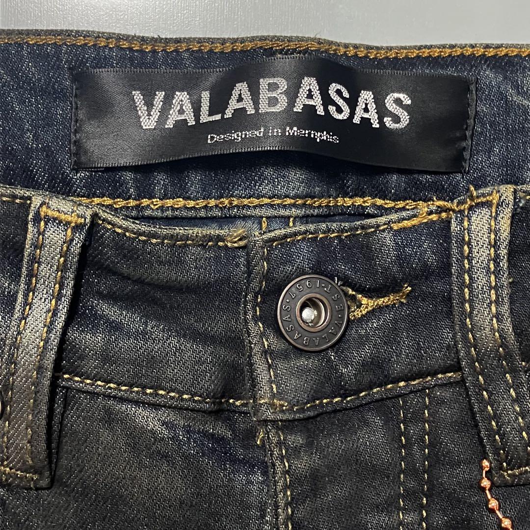 valabasas フレアデニム 28 ブルー ダメージ パッチ