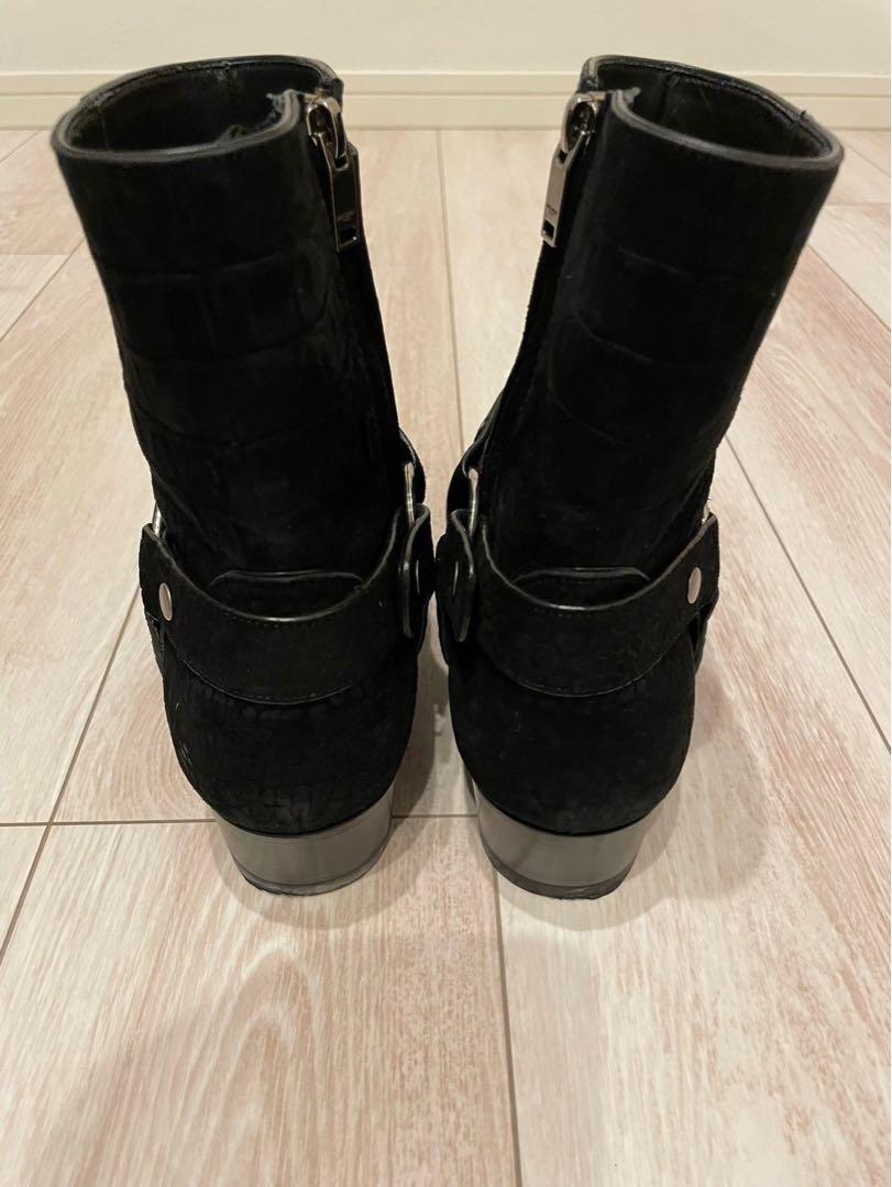 美品☆SAINT LAURENT Wyatt Harness 黒スエードブーツ