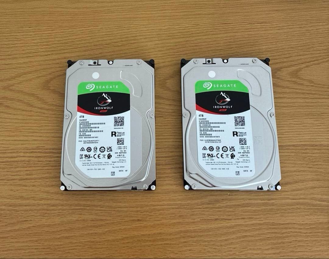 Seagate IronWolf 4TB HDD x2個ST4000VN006