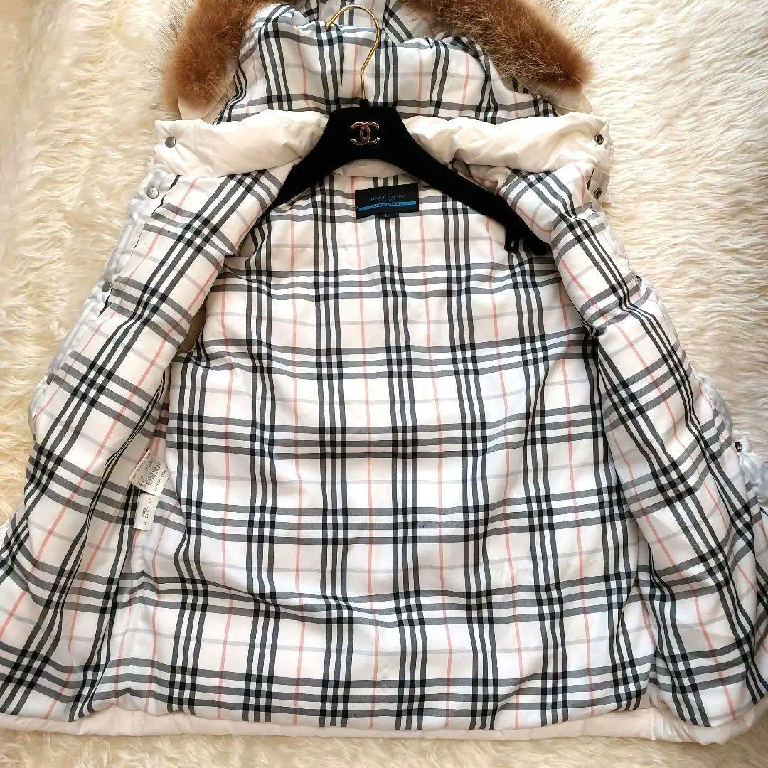 美品✨バーバリーブルーレーベル　ノバチェック　ロゴホース　3way　XL　白