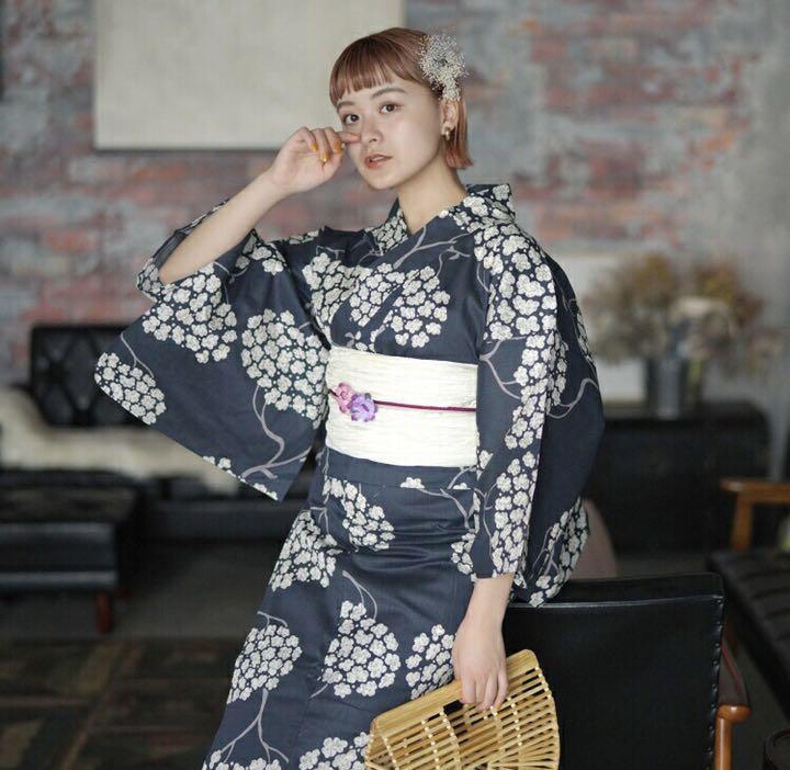 1140円 2021人気特価 ウタタネ utatane 高級 浴衣単品 黒 大人 フリー レディース 夏