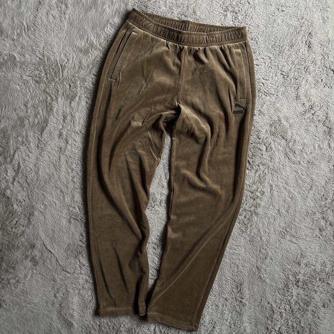 新品 PUMA プーマ ベロア セットアップ ブラウン XL