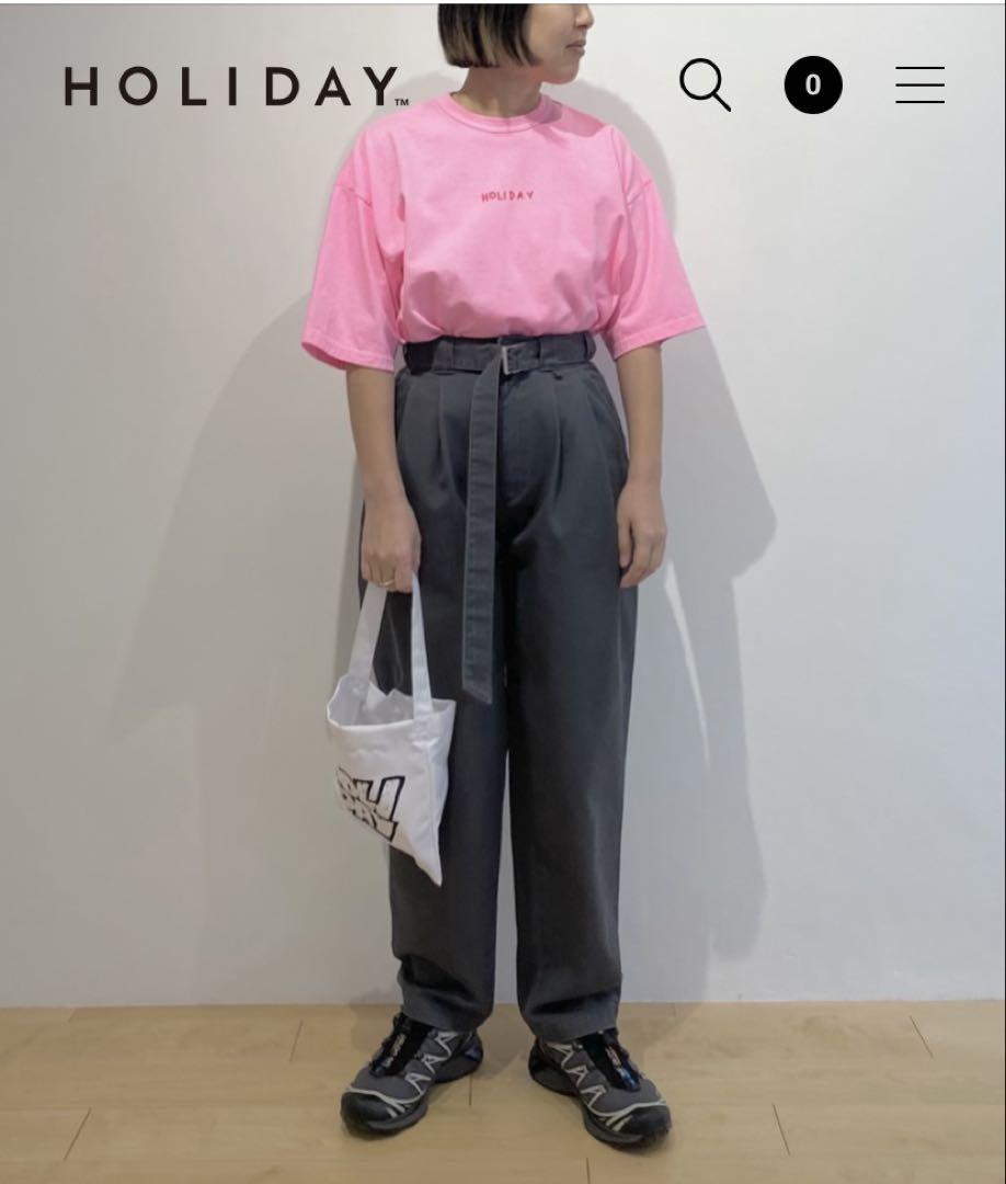 ★HOLIDAY DICKIES BELTED 2TUCK PANTS GRAY