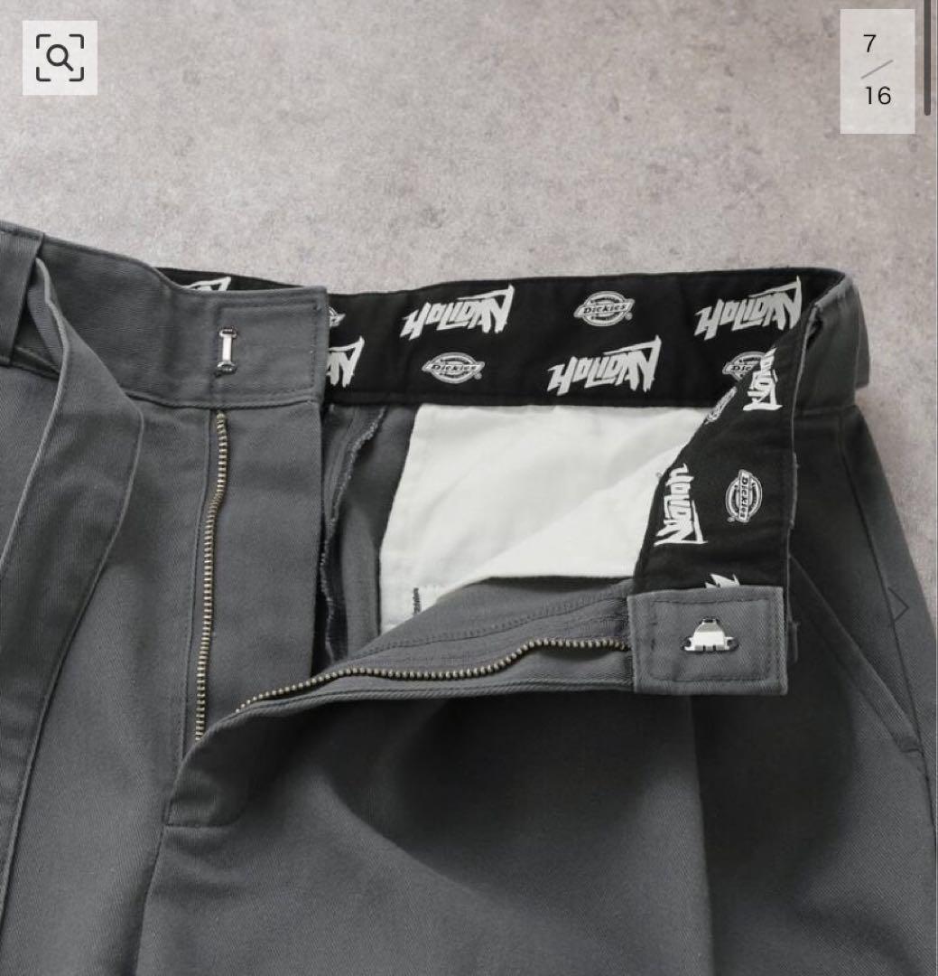 ★HOLIDAY DICKIES BELTED 2TUCK PANTS GRAY